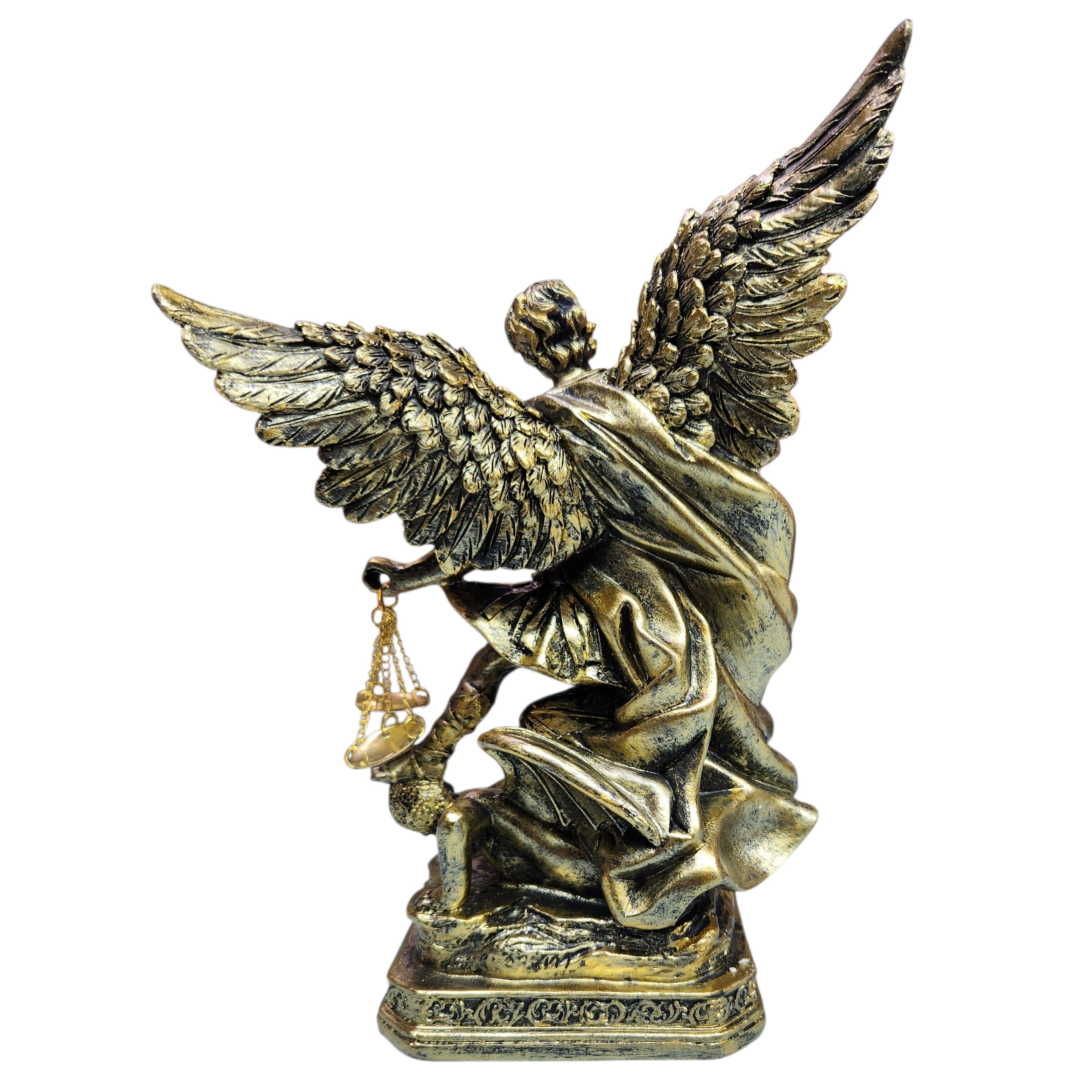 St. Michael Archangel Resin Statue - 13 Inch Catholic Figurine (San Miguel Arcangel)