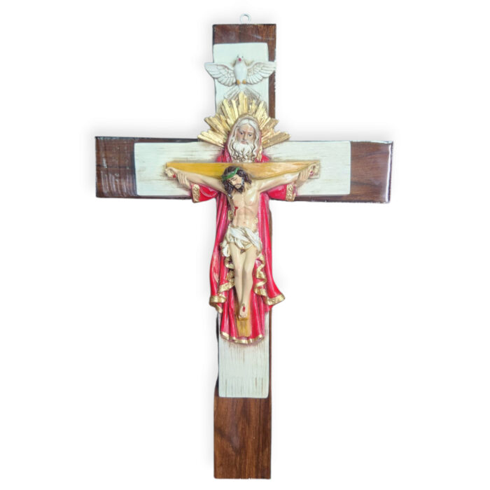 Cruz Trinidad Fino Blanco Manto Rojo 17.5"