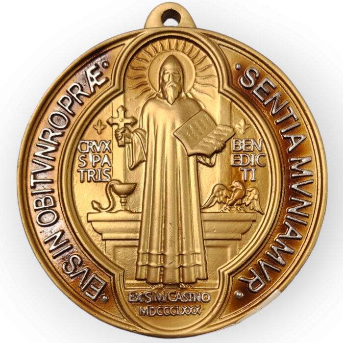 Medalla De San Benito -Gold Wall Plaque