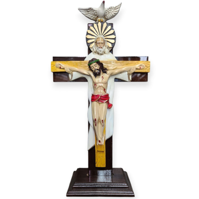 Cruz Trinidad Vieja Blanca Con Base 20.5"