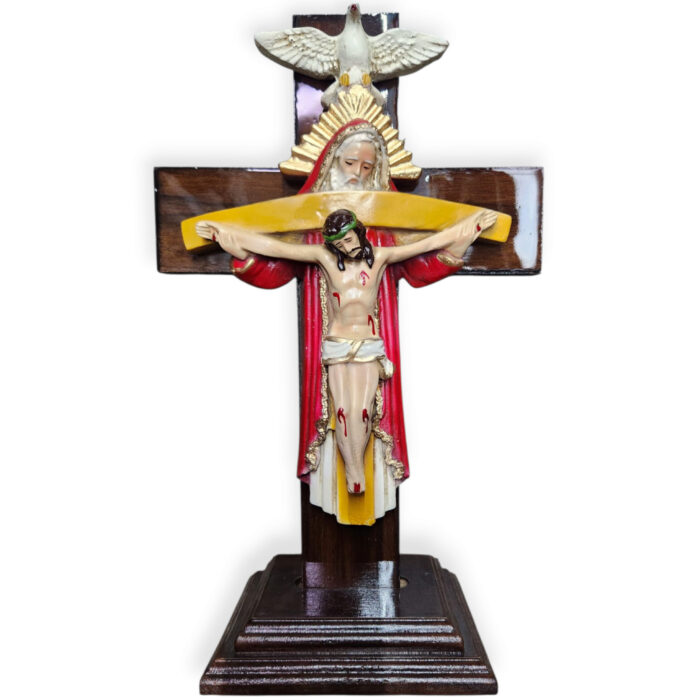 Cruz Trinidad Rojo Con Base 15"