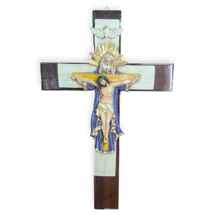 Cruz Trinidad Fino Blanco Manto Morado 17.5"