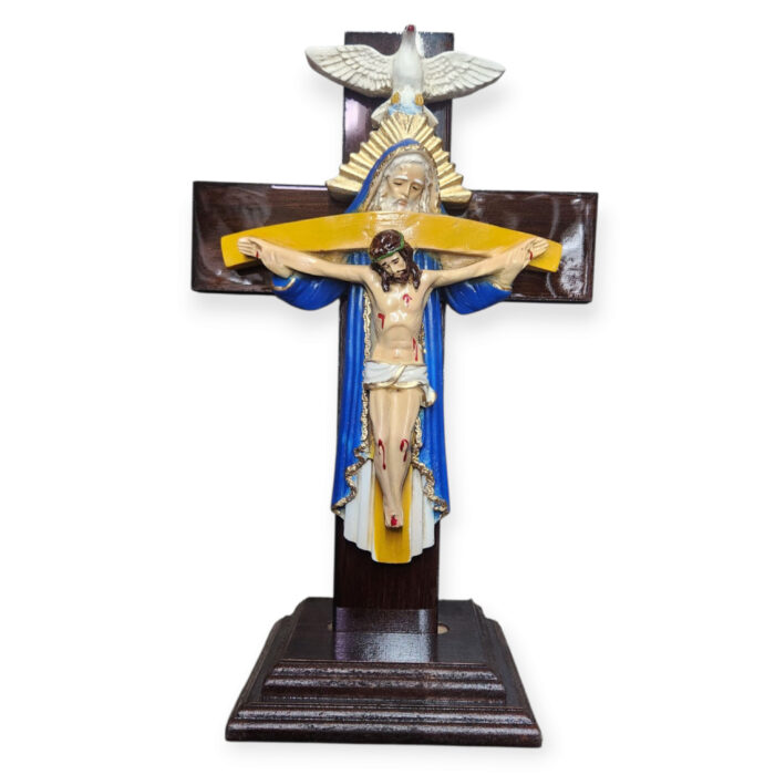 Cruz Trinidad Azul Con Base 15"