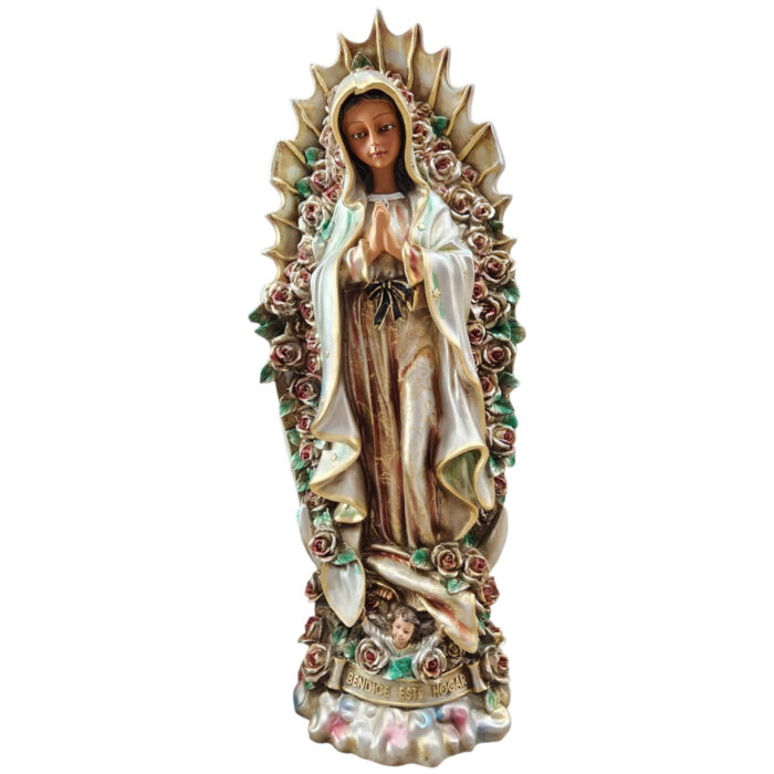 Virgen de Guadalupe Rosas Metalica 38"