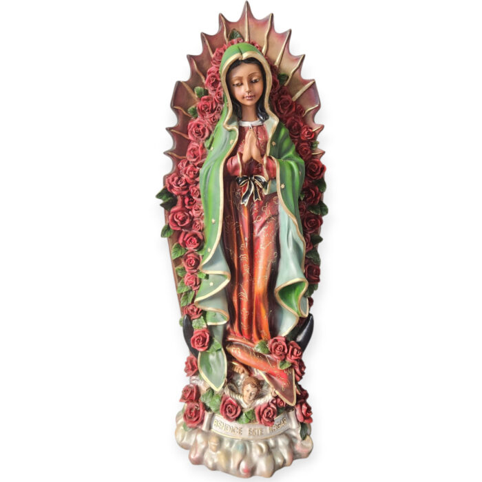 Virgen de Guadalupe Rosas 38"