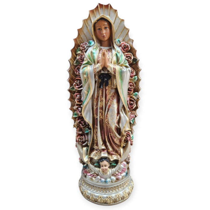 Virgen de Guadalupe Rosas Metalica 24"