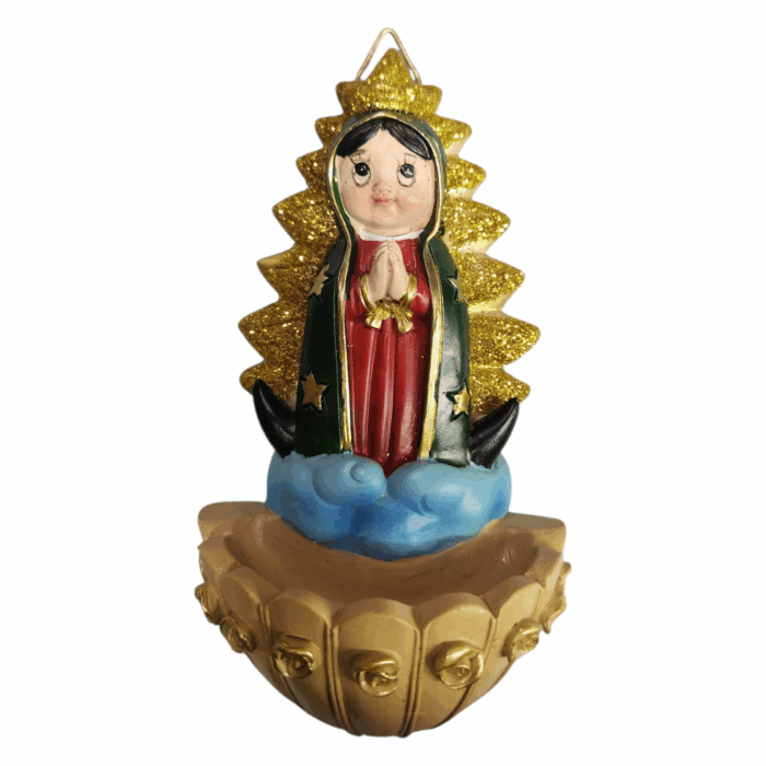 Virgen De Guadalupe Infantil Wall Plaque (For Holy Water) 6"