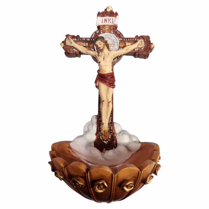 Jesus Cristo Rosas Wall Plaque (For Holy Water) 8"