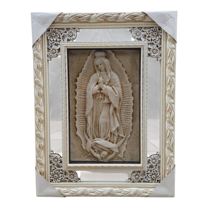 Our Lady Of Guadalupe, 3D- White w/Mirror 25"x37"